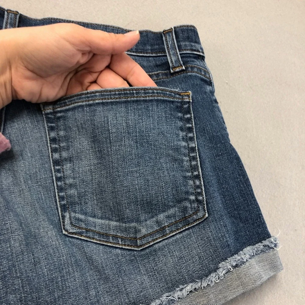 J Crew Denim Jeans Shorts Womens 28 6 Cut Off Roll Up Mid Rise Stretch Festival